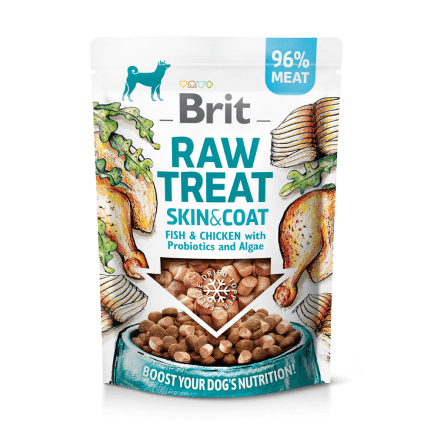 BRIT Raw Treat Skin & Coat Žuvis ir Vištiena – šunų skanėstas – 40 g
