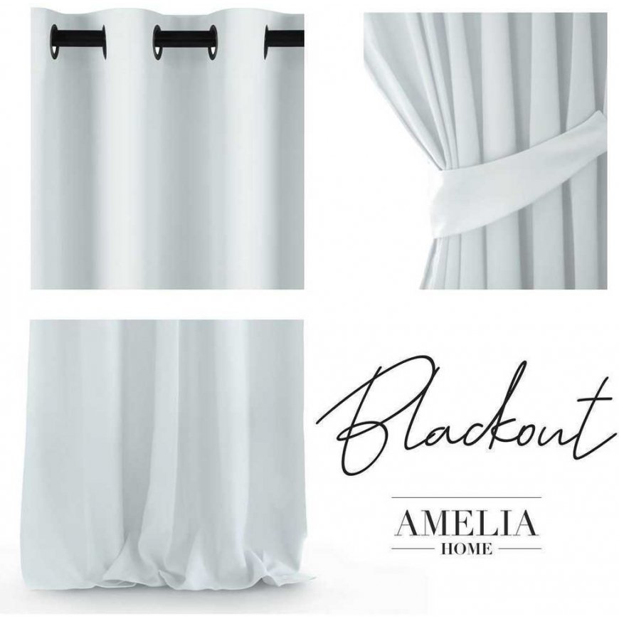 Night curtain with rings AmeliaHome BLACKOUT 140X245 cm, 1 pc, color: white – 2