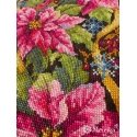 Merejka Kryželiu -kirjontasarja "Vaaleanpunainen Poinsettia Joulusukka" 35x22 cm SK262