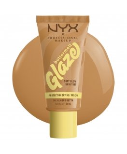 Nyx Professional Make Up BUTTERMELT GLAZE saules aizsargkrēms tonēts + SPF30 04-Almond Butta 30 ml