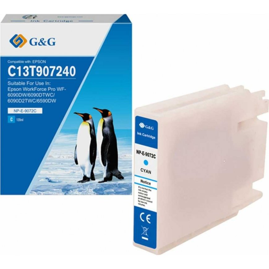 Su G&G yhteensopiva muste / muste C13T907240, NP-E-9072C, vihreänsininen – 2