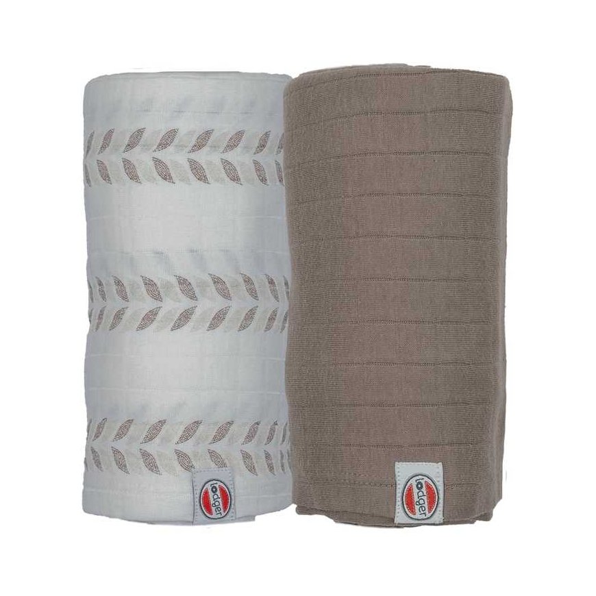 Static Control New! Lodger Swadler Solid Matcha cotton diaper Birch/Buffalo 110x110 cm 2pcs. SW 1093