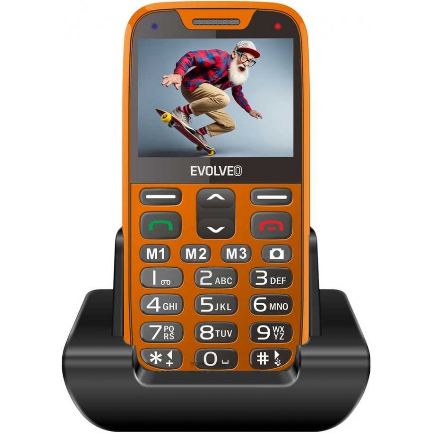 EVOLVEO EasyPhone XR, mobiiltelefon eakatele koos laadimisalusega, oranž – 3