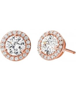 Michael Kors Kiiltävät pronssiset korvakorut hopeasta zirkonilla MKC1035AN791