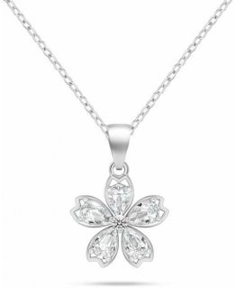 Brilio Silver Silver necklaces for women, flowers with zircon NCL177W