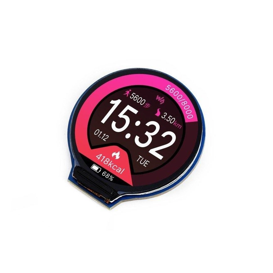 General LCD IPS display 1.28" 240x240px, designed for Raspberry Pi and Arduino, round, Waveshare 19192