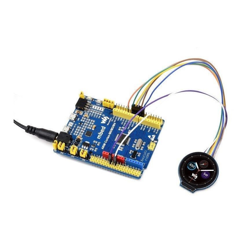 Yhteinen LCD IPS -näyttö 1,28" 240x240px, tarkoitettu Raspberry Pi:lle ja Arduinolle, pyöreä, Waveshare 19192 – 2