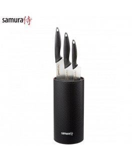 Samura Golf Peilis block 225mm with set of 3pcs. knives Paring 98mm / Utility 158mm / Chef's 221 from AUS 8 Japanese steel 58 HR