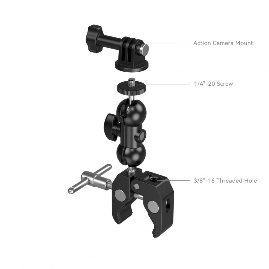 SmallRig 1138B trijkāja galviņa Melns Alumīnijs, Nerūsējošs tērauds 1/4, 3/8" Lode (forma) – 5
