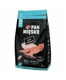 PAN MIĘSKO šuniukams Kalakutiena su kalmarais M - sausas šunų maistas - 3kg