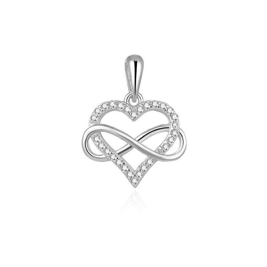 Beneto romantisks sudraba kulons ar cirkoniem Infinite love AGH542L