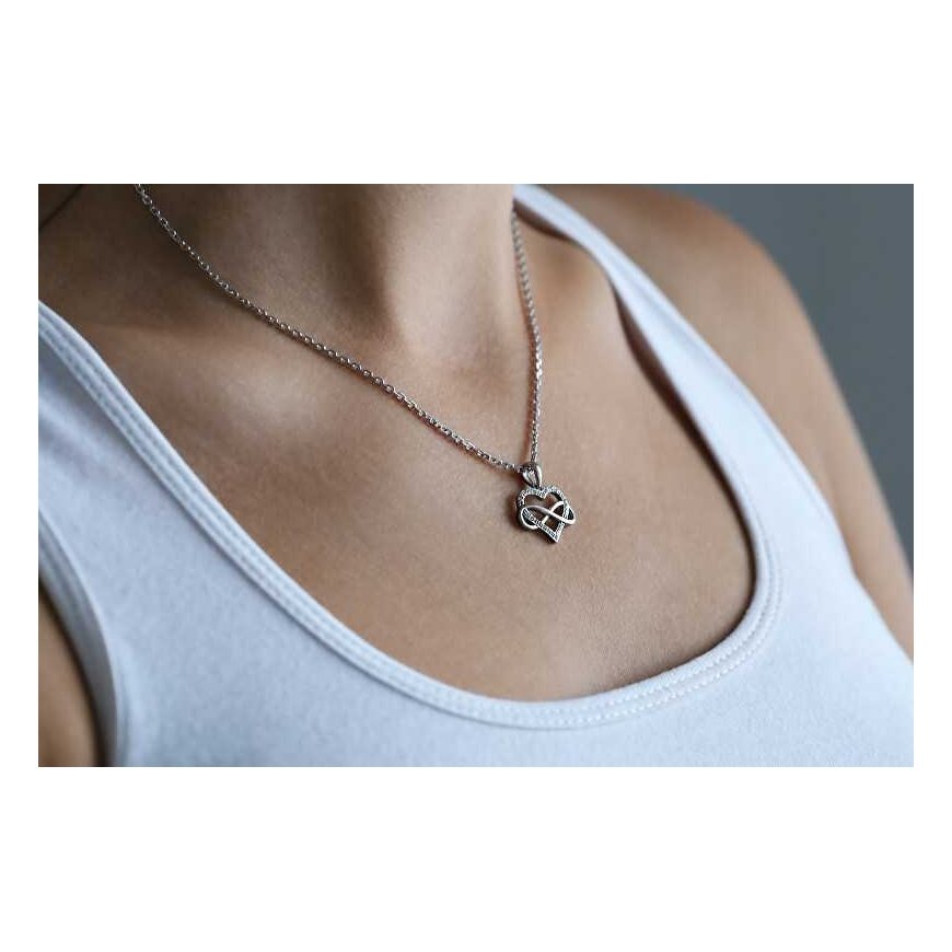 Beneto romantisks sudraba kulons ar cirkoniem Infinite love AGH542L – 2