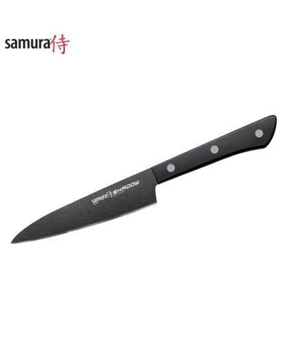 Samura SHADOW Universāls virtuves Anti-slip nazis ar Melnu pārklājumu 4.7"/120mm no AUS 8 Japāņu tērauda 59 HRC