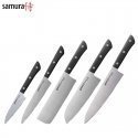 Samura HARAKIRI Комплект универсальных ножей (5шт.) 59 HRC с Черной ручкой Samura HARAKIRI Комплект универсальных ножей (5шт.) 59 HRC с Черной ручкой