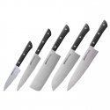Samura HARAKIRI Set ot 5pcs. Universal Kitchen knives 59 HRC with Black handle