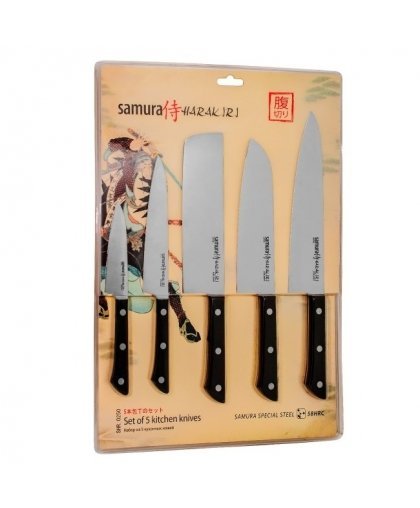 Samura HARAKIRI Set ot 5pcs. Universal Kitchen knives 59 HRC with Black handle – 8