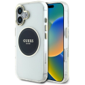 Оригинальный чехол GUESS IML Металлический цветной круг Классический логотип MagSafe для Apple iPhone 16 черного цвета Оригинальный чехол GUESS IML Металлический цветной круг Классический логотип MagSafe для Apple iPhone 16 черного цвета