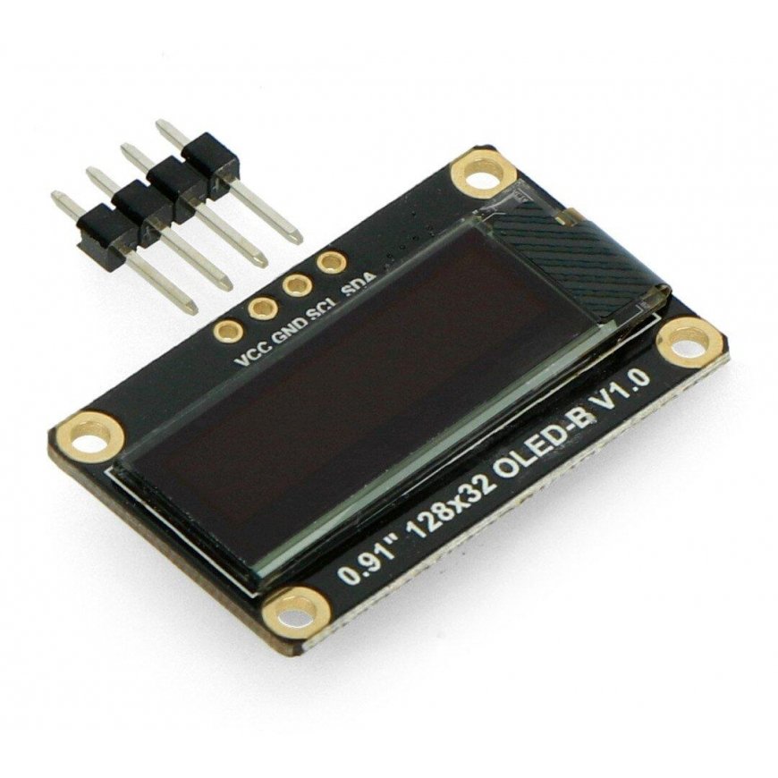 Vienspalvis OLED grafiskais ekrāns 0.91" 128 x 32 px I2C, DFRobot DFR0648 – 5