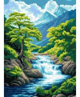 Beldizart Diamond painting with frame Waterfall 30x40 cm VA839