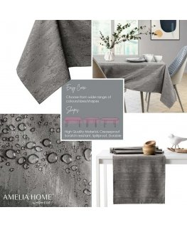 Vesta brown pressed modern tablecloth 100x100 AmeliaHome