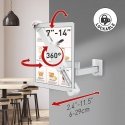 Tabletes turētājs 7-14" rotējošs sienas ar slēdzeni