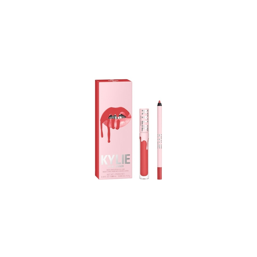 Kylie Cosmetics matte liquid lipsticks + lip liner set - makeup set