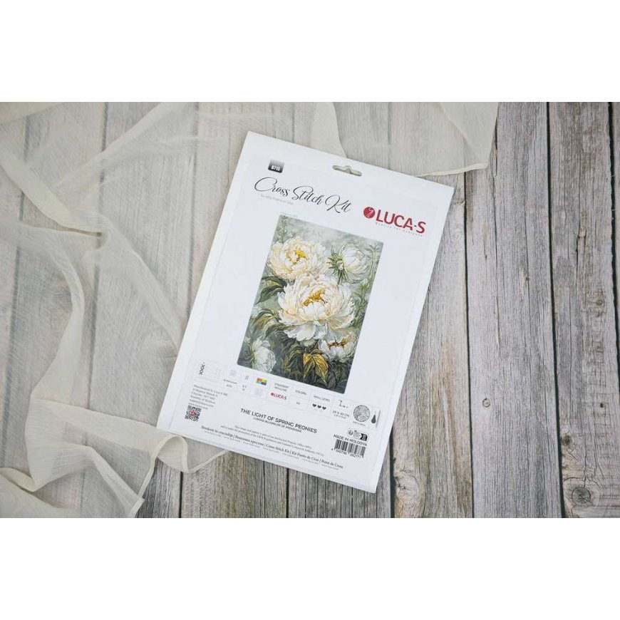 Luca S Kryželiu embroidery kit Spring Light Peonies 29x40cm SB715 – 2