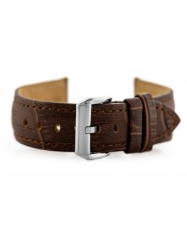 Pacific W06 leather watch strap - dark brown - 24mm