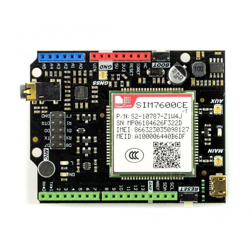 DFRobot SIM7600CE-T 4G (LTE) liitin Arduinoa varten – 5