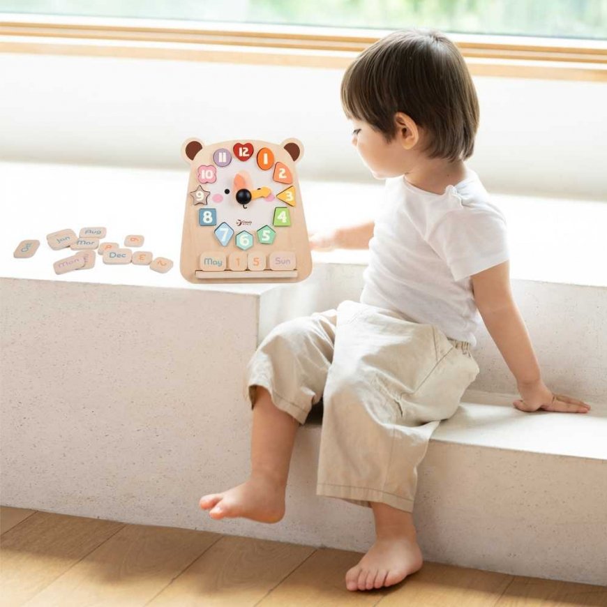 CLASSIC WORLD Montessori bear clock, educational, 3in1, time counting and date learning... – 2