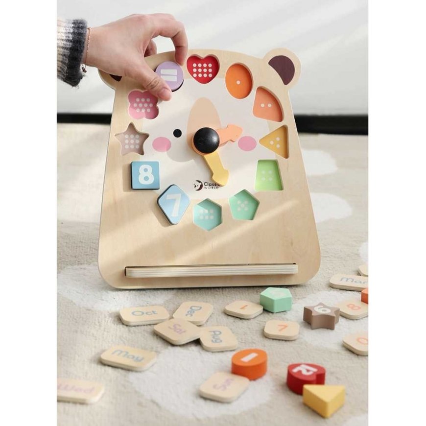 CLASSIC WORLD Montessori bear clock, educational, 3in1, time counting and date learning... – 3