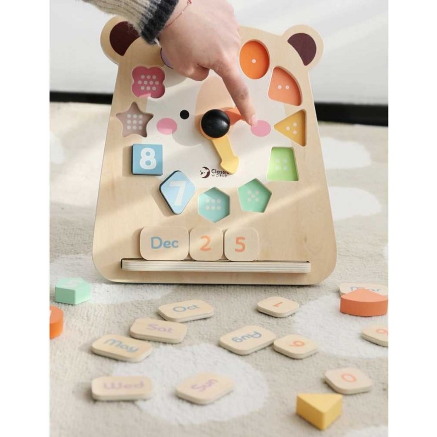 CLASSIC WORLD Montessori bear clock, educational, 3in1, time counting and date learning... – 4