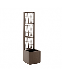 Stefanplast Square Flower Box with Mesh Ethica 36x36x140cm Brown