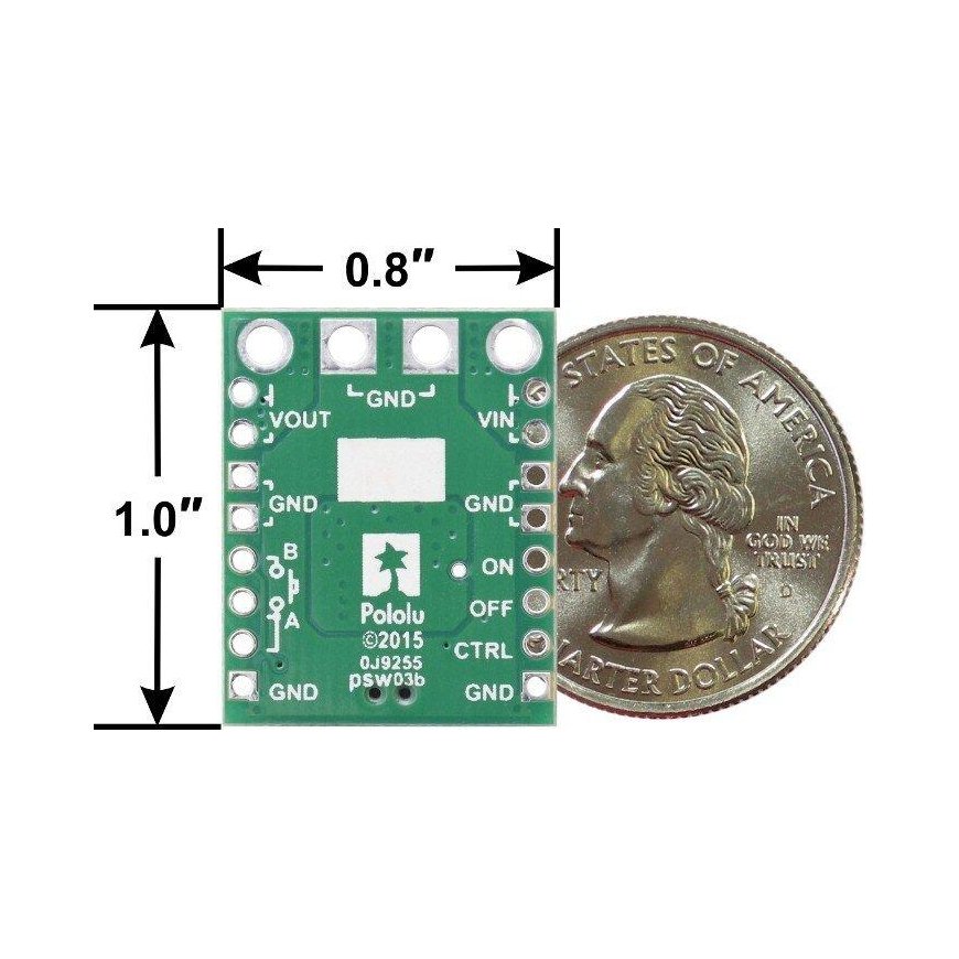 Large MOSFET switch HP 4.5-40V/16A, with reverse current protection, Pololu 2813 – 3