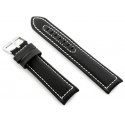 Pacific W34 nahkrihm - PREMIUM - must/valge - 24mm Pacific W34 nahkrihm - PREMIUM - must/valge - 24mm