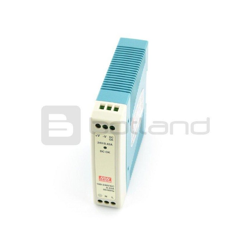 Power supply Mean Well MDR-20-24 mounted on DIN rail 24V 1A 24W – 2