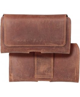 Dėklas Oem ROYAL Crazy Horse universalus horizontalus odinis diržo dėklas dydis M skirtas Apple iPhone 12 Mini / 13 Mini / Samsu
