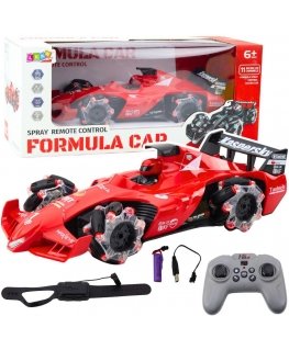 Lean Toys Red remote-controlled racing car with smoke effect