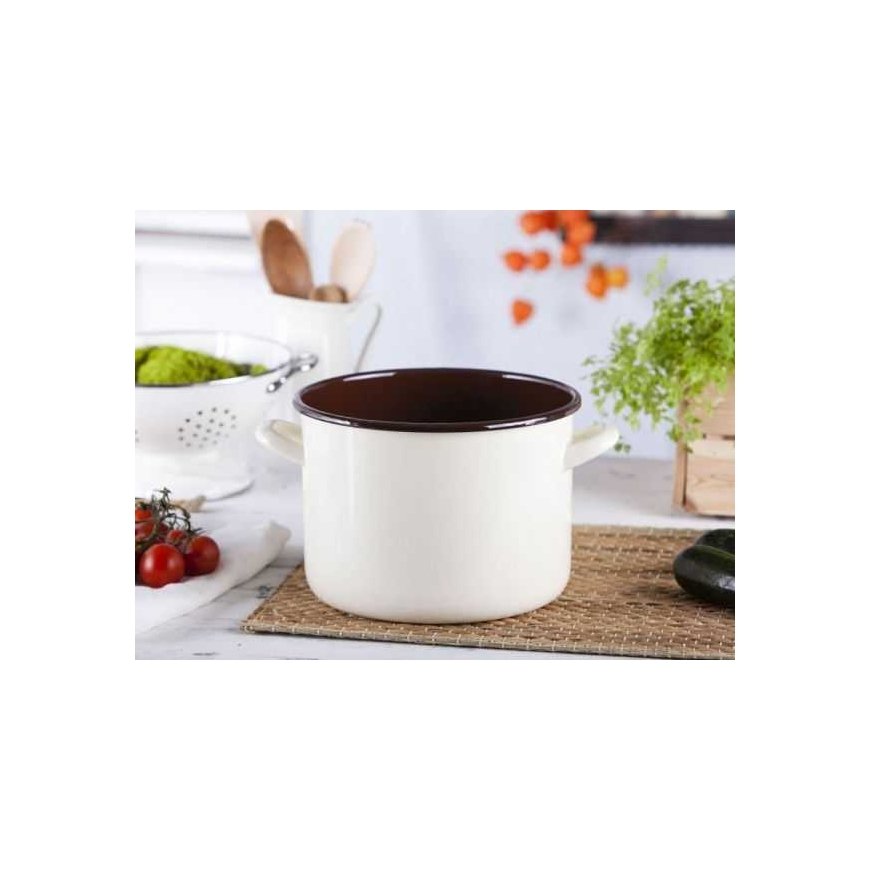 Altom Design PUODAS 5,8L SKERSMENS 22CM AUKŠTIS 16CM KREMINIS / TAMSUS CENTRAS – 4