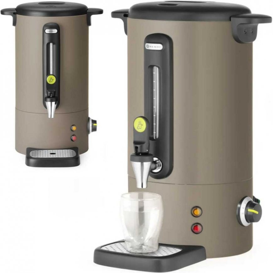 Hendi Hot wine water boiler with tap and drip collection tray, 9 l, 950 W - grayish-brown