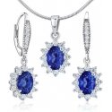 Silvego JJJE766SA Silver Sapphire Set (Earrings, Pendant) Silvego JJJE766SA Silver Sapphire Set (Earrings, Pendant)