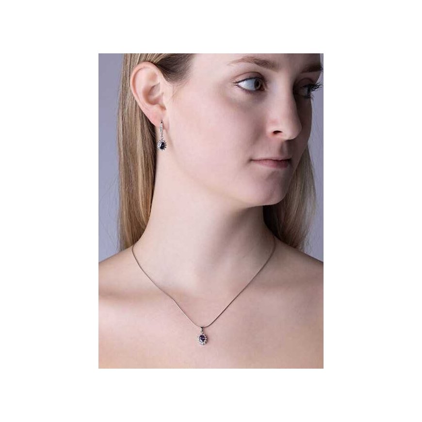Silvego JJJE766SA Silver Sapphire Set (Earrings, Pendant) – 2
