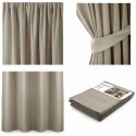BLACKOUT curtain in sand color, classic, blackout tape, 140x245, AmeliaHome