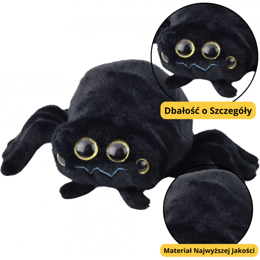Lean Toys plush talisman cute insect spider Black 30cm – 2