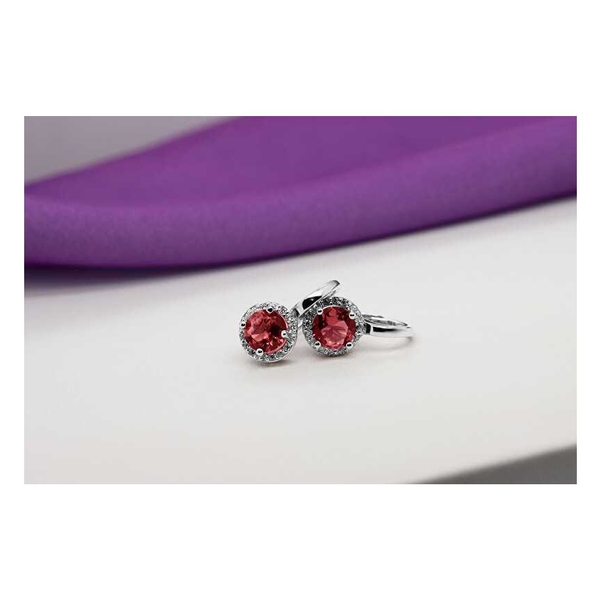 Brilio Silver Unique silver earrings with red zirconia EA431WR – 3