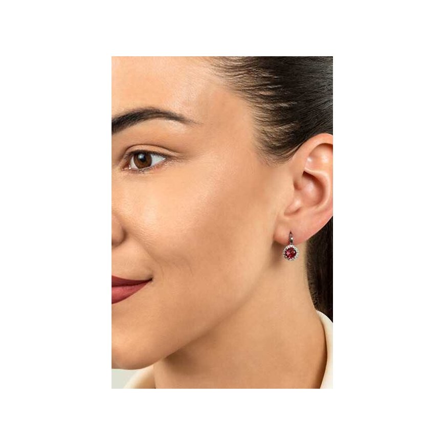Brilio Silver Unique silver earrings with red zirconia EA431WR – 4