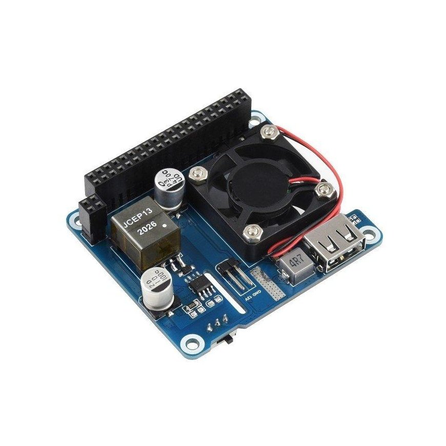 Power over Ethernet HAT (C), PoE ja 802.3af/at toite lisand, mõeldud Raspberry Pi 3B+/4B jaoks, Waveshare 1944 – 5