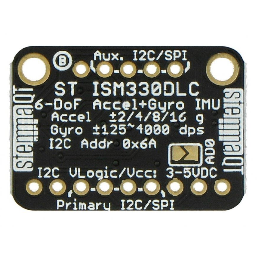 ISM330DHCX 6DoF IMU, 3 ašu akselerometrs un giroskops, Adafruit 4502 – 4
