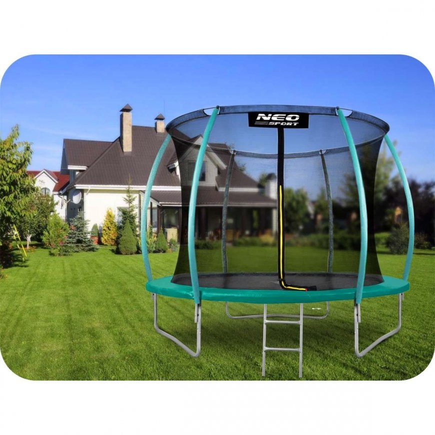 Profiled garden trampoline 8 feet / 252 cm with internal Neo-Sport net – 4