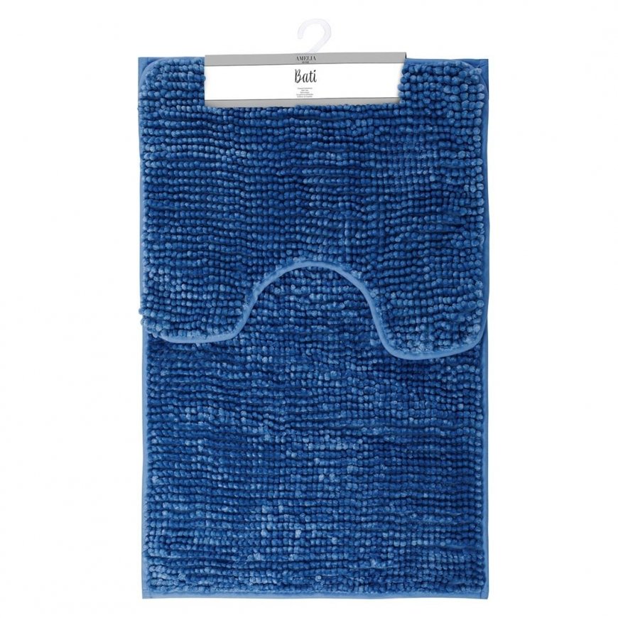 Bathroom mat set AmeliaHome BATI 50X80+40X50 cm, color: dark blue